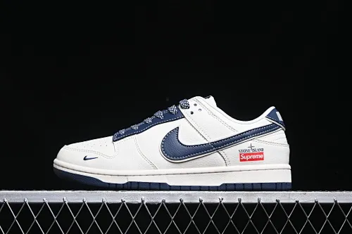 All Categories Nk SB Dunk Series Nk SB Dunk Low High-end Customized Low-top Sneakers Nk SB Dunk Low Stone Island Supreme Collaboration-Navy Blue Beige Anniversary High-end Customized Low-top Casual Sneakers BB9866-007